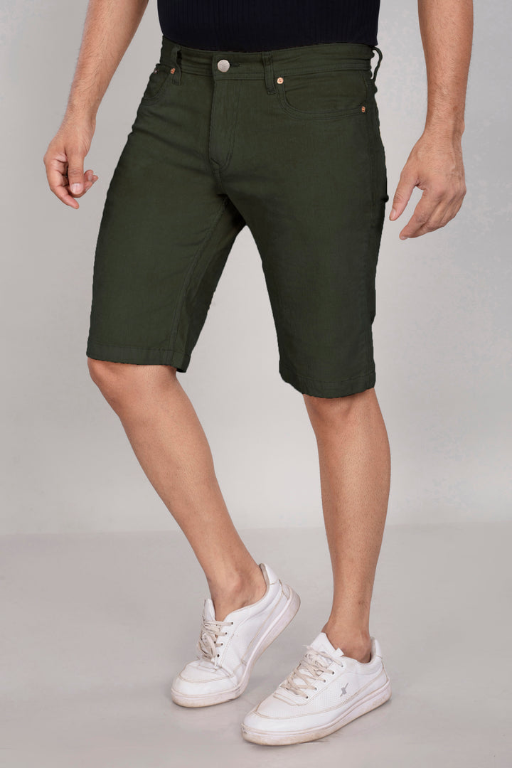 Custom Made Olive Green Men's Corduroy Shorts