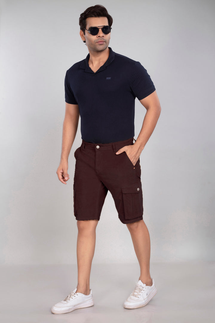 Custom Made Coffee Brown Men's Cargo Shorts
