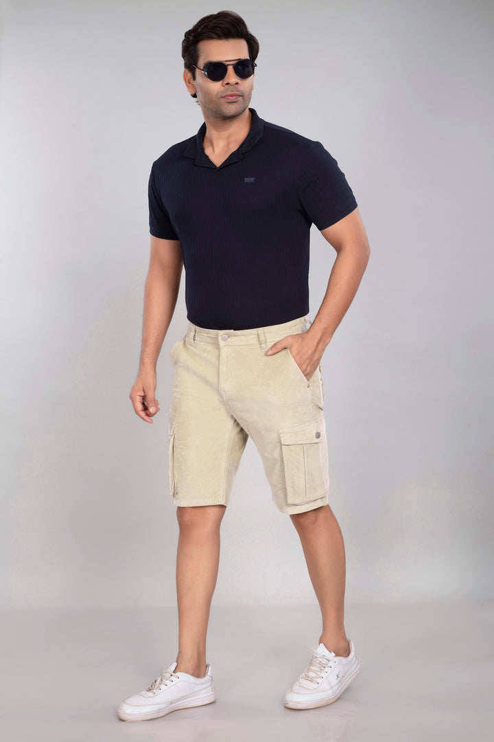 Custom Made Cream Men's Cargo Shorts