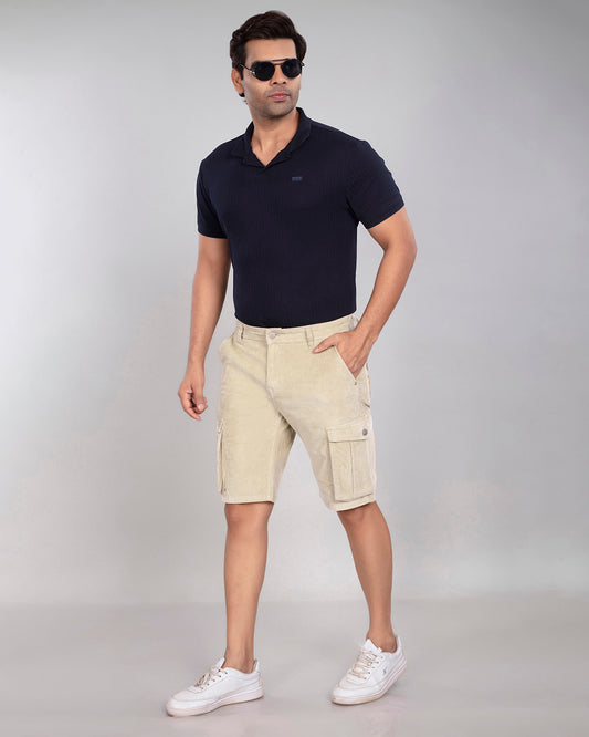 Custom Made Cream Men's Cargo Shorts
