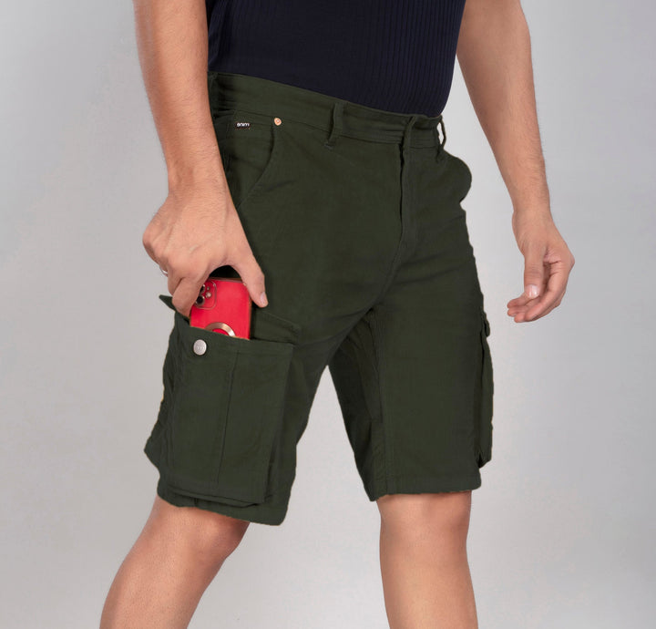 Custom Made Olive Green Men's Cargo Shorts