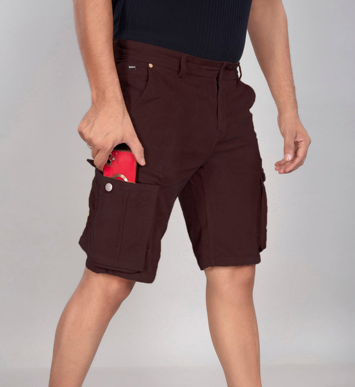 Custom Made Coffee Brown Men's Cargo Shorts