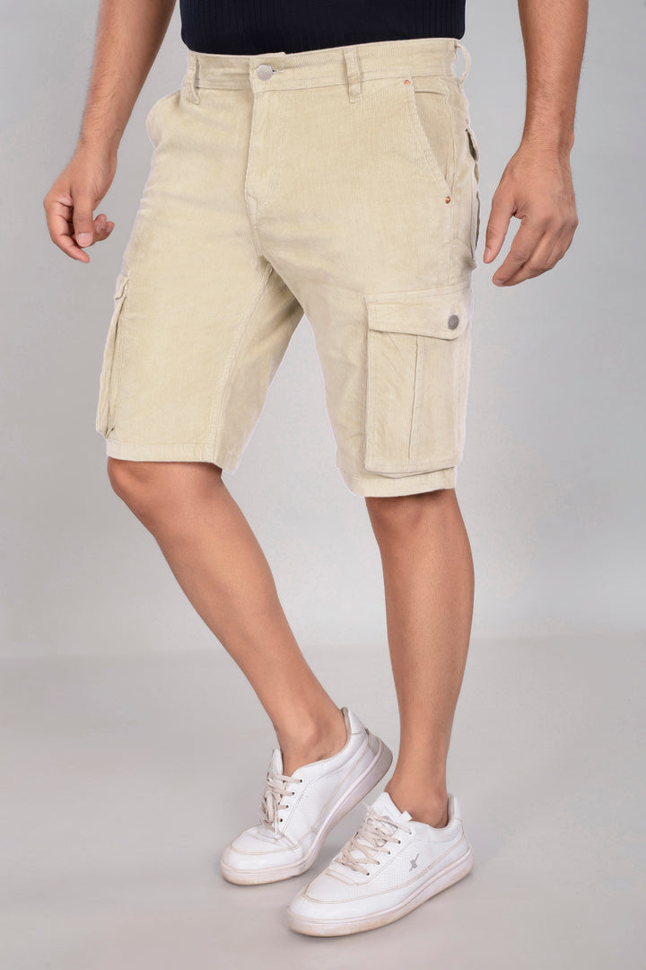 Custom Made Cream Men's Cargo Shorts