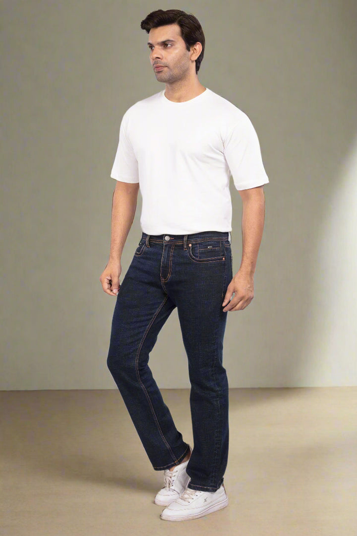 Custom made Deep Space Blue Slim Fit Jeans Pants for Men