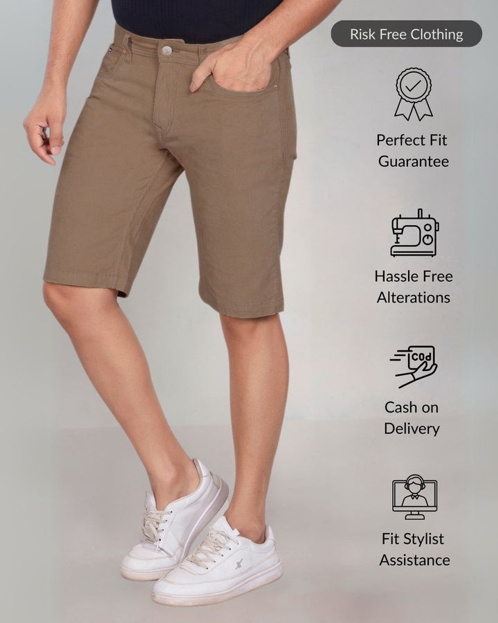 Custom Made Khaki Men's Corduroy Shorts
