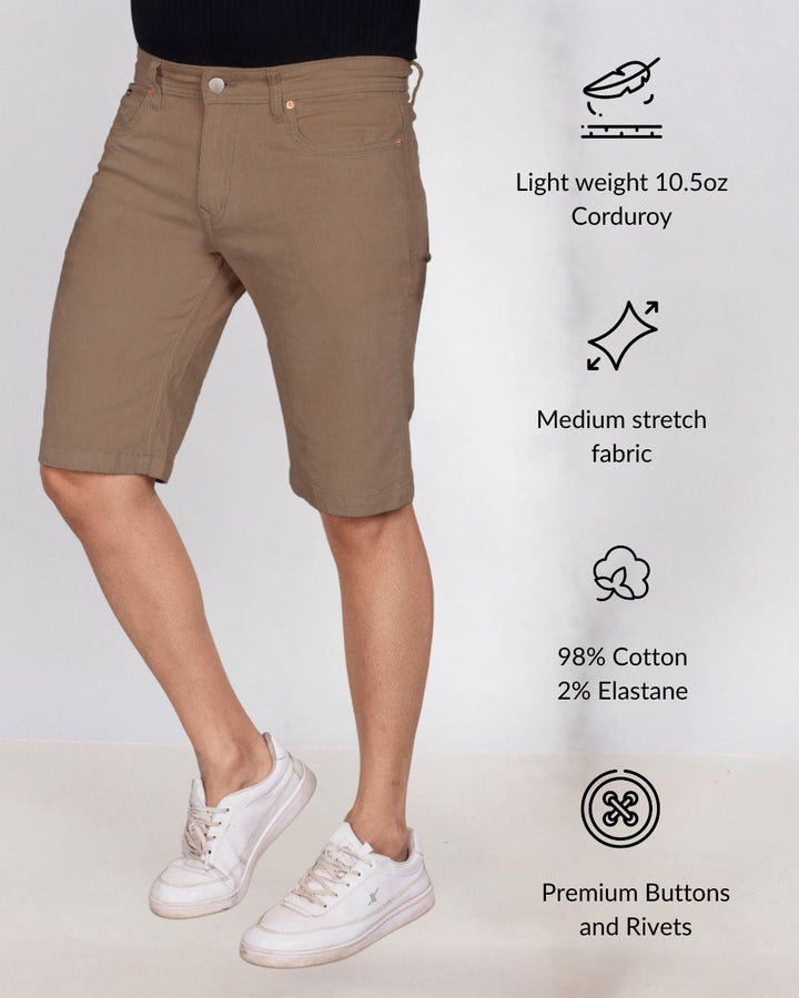 Custom Made Khaki Men's Corduroy Shorts