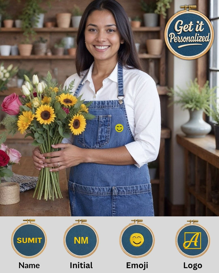 Custom Made Mid Blue Apron 