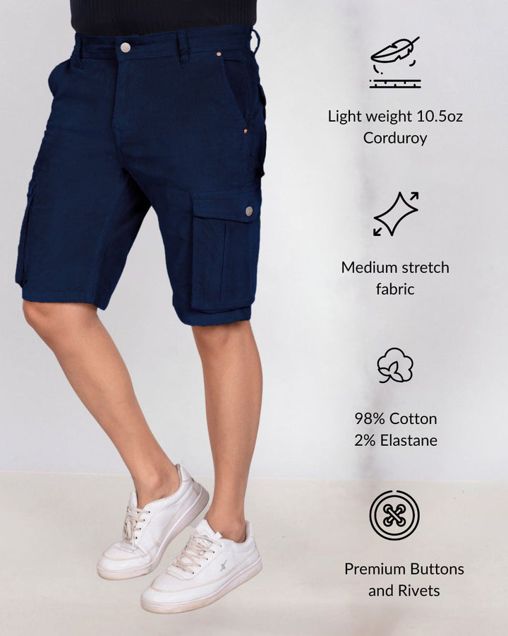 Custom Made Navy Blue Men's Cargo Shorts