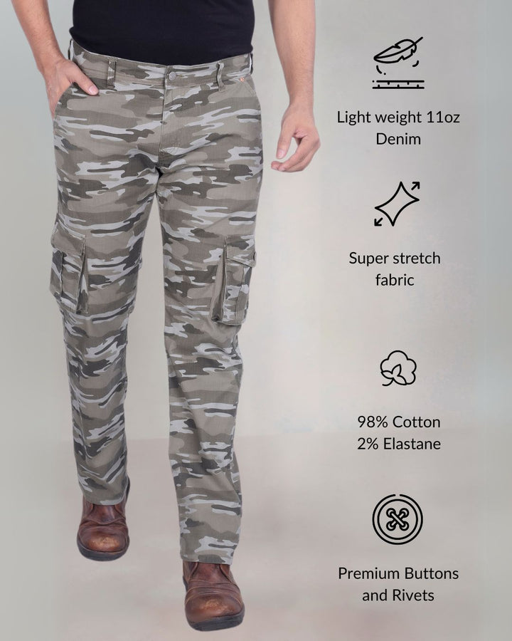 Custom Made olive camo Men's Straight Fit Cargo 