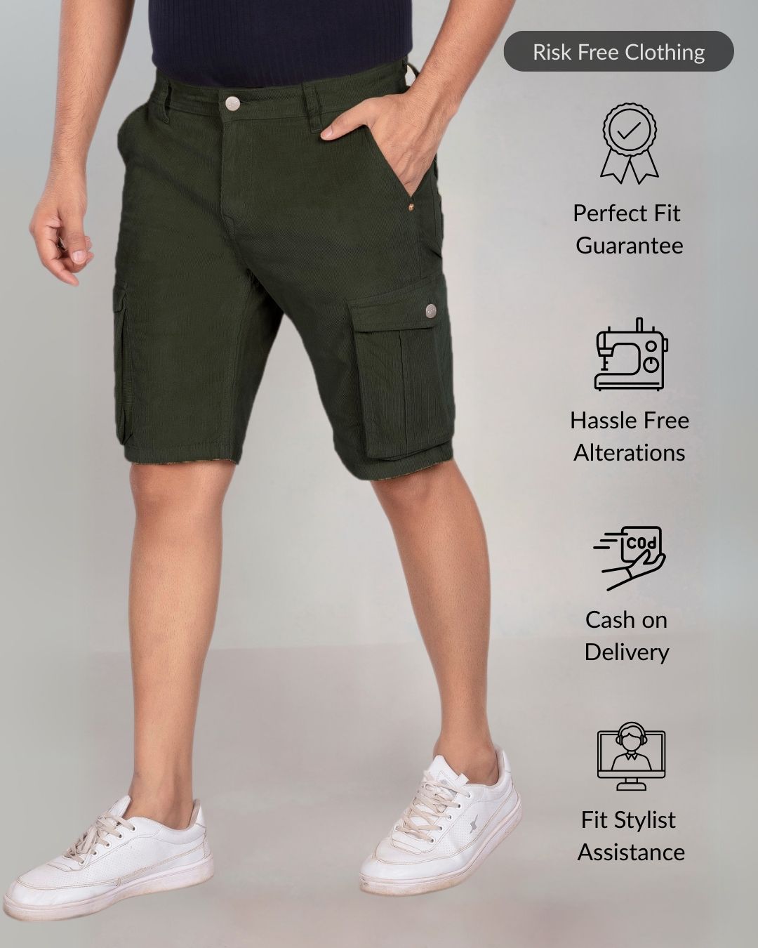 Shop Custom Made Deep Space Blue Mens Cargo Shorts Online – Enim