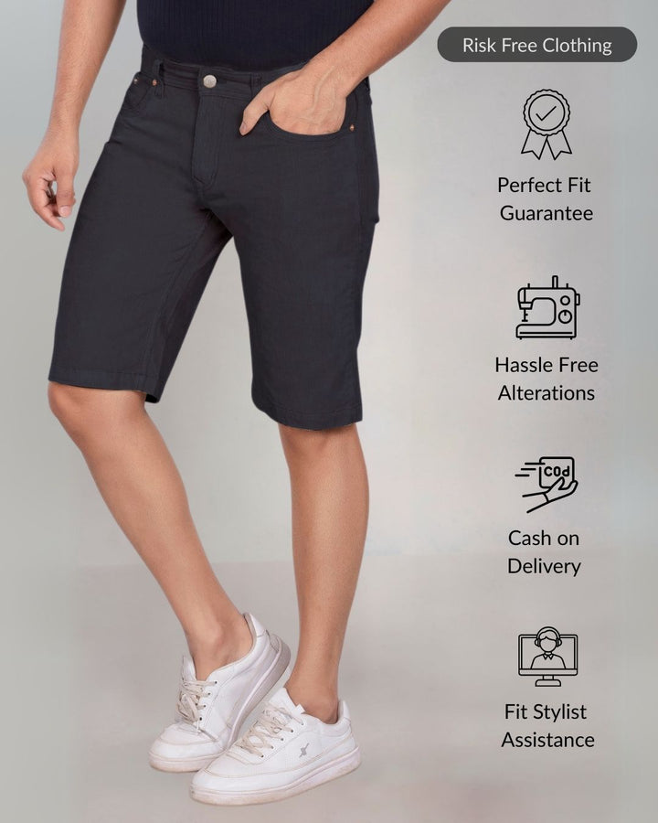 Custom Made Navy Blue Men's Corduroy Shorts