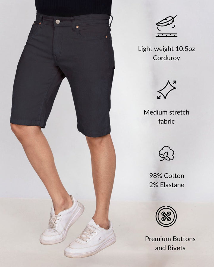 Custom Made Navy Blue Men's Corduroy Shorts