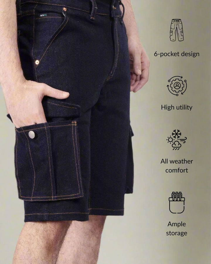 Custom Made Deep Space Blue Mens Cargo Shorts