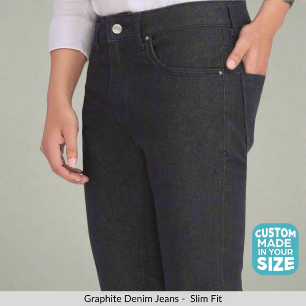 Custom made Graphite Slim Fit Jeans Pants for Men