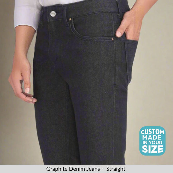 Custom made Graphite Straight Fit Jeans Pants for Men