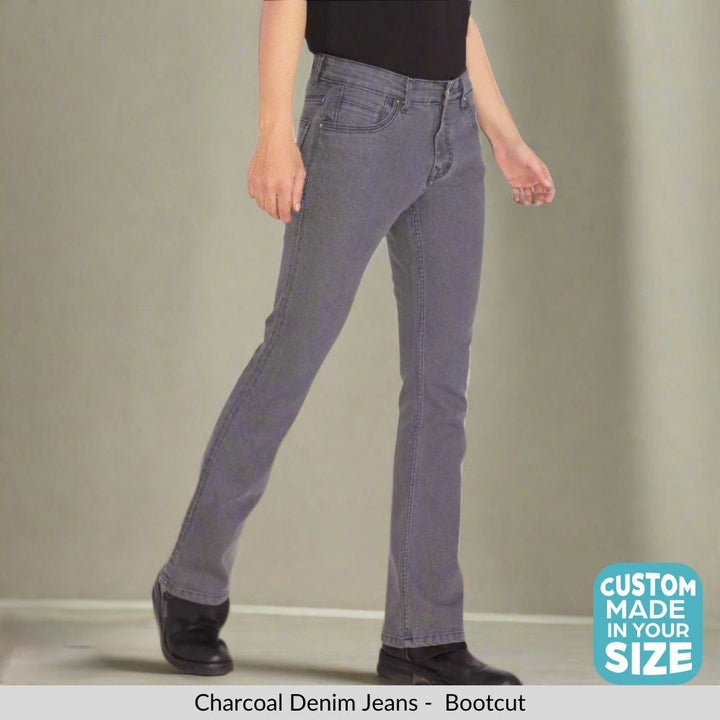 Custom made Charcoal Mens Bootcut Jeans Pants