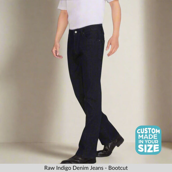 Custom made Raw Indigo Mens Bootcut Jeans Pants