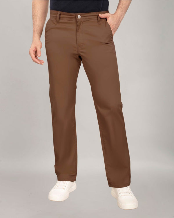 Coffee Brown Cotton Chinos