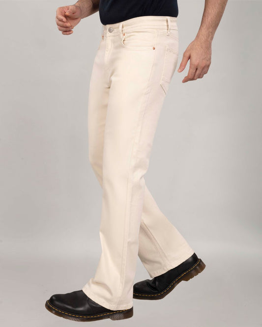 Ecru Stretch Denim - Bootcut Jeans Sale