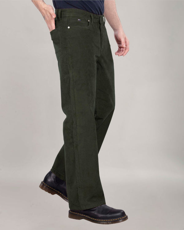 Olive Green Corduroy Relaxed Fit