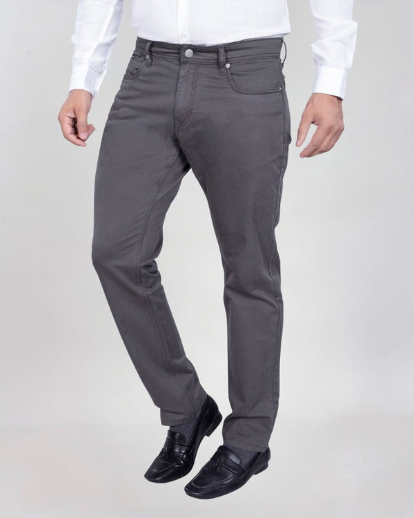 Custom made Charcoal Cotton Stretch Jeanos for Men