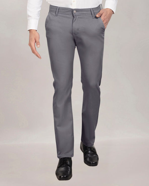 Custom made Charcoal Cotton Stretch Chinos for Men