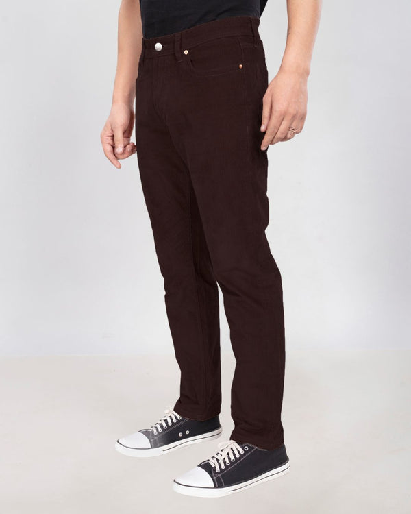 Custom made Coffee Brown Men's Straight Fit Corduroy