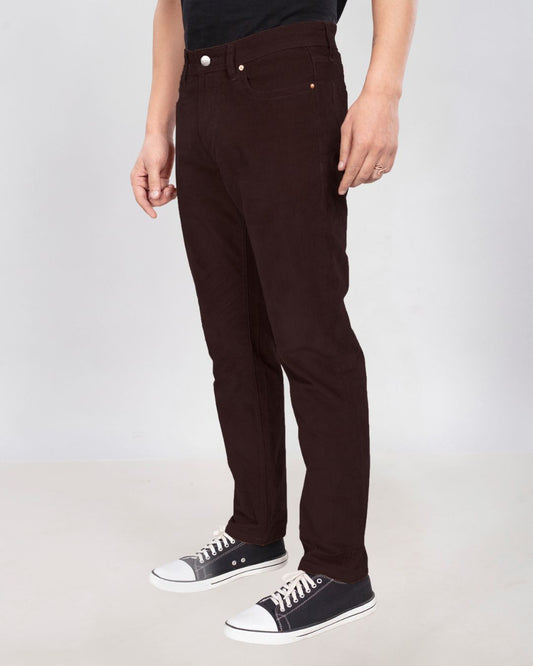 Custom made Coffee Brown Men's Straight Fit Corduroy