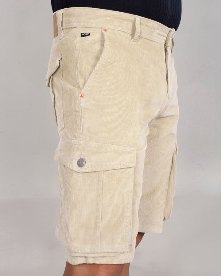 Custom Made Cream Men's Cargo Shorts