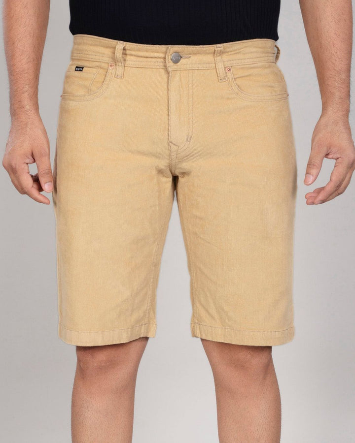 Custom Made Cream Mens Corduroy Shorts 