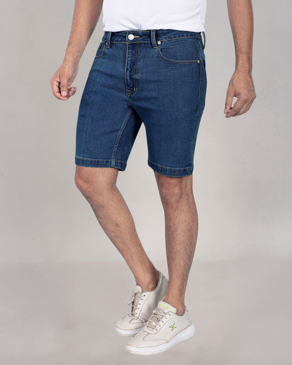 Custom Made Deep Space Blue Mens Denim Shorts 