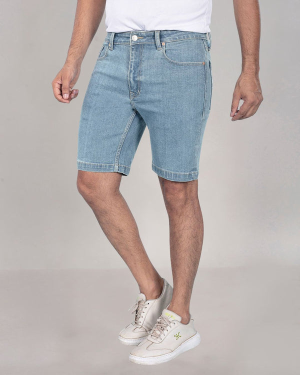 Custom Made Glacier Blue Mens Denim Shorts 