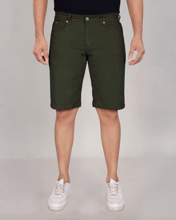 Custom Made Olive Green Men's Corduroy Shorts
