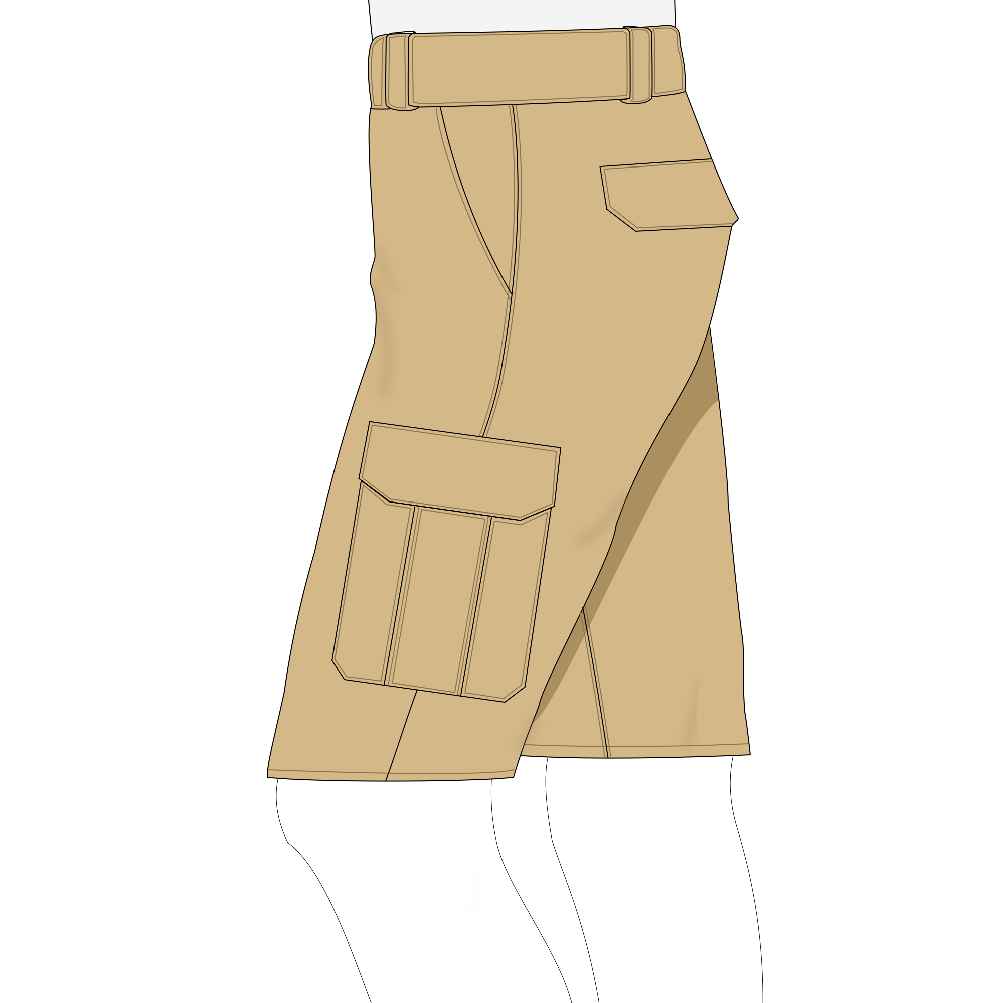 Carbon Black Denim Cargo Shorts extra image
