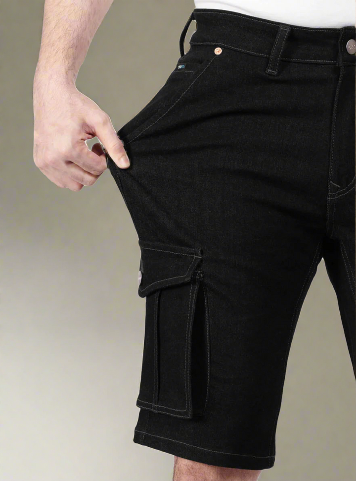 Custom Made Carbon Black Men's Cargo Shorts