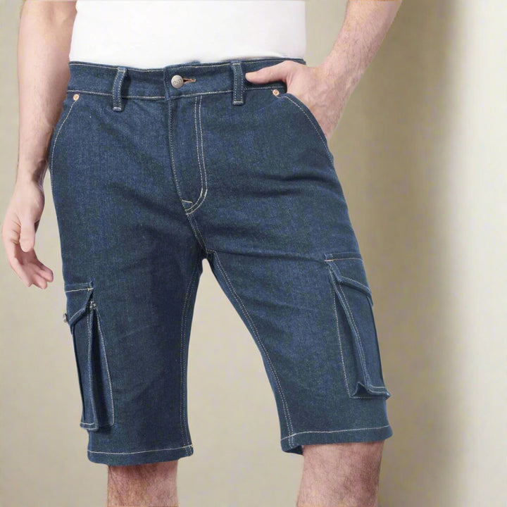 Custom made Raw Indigo Cargo shorts for Men