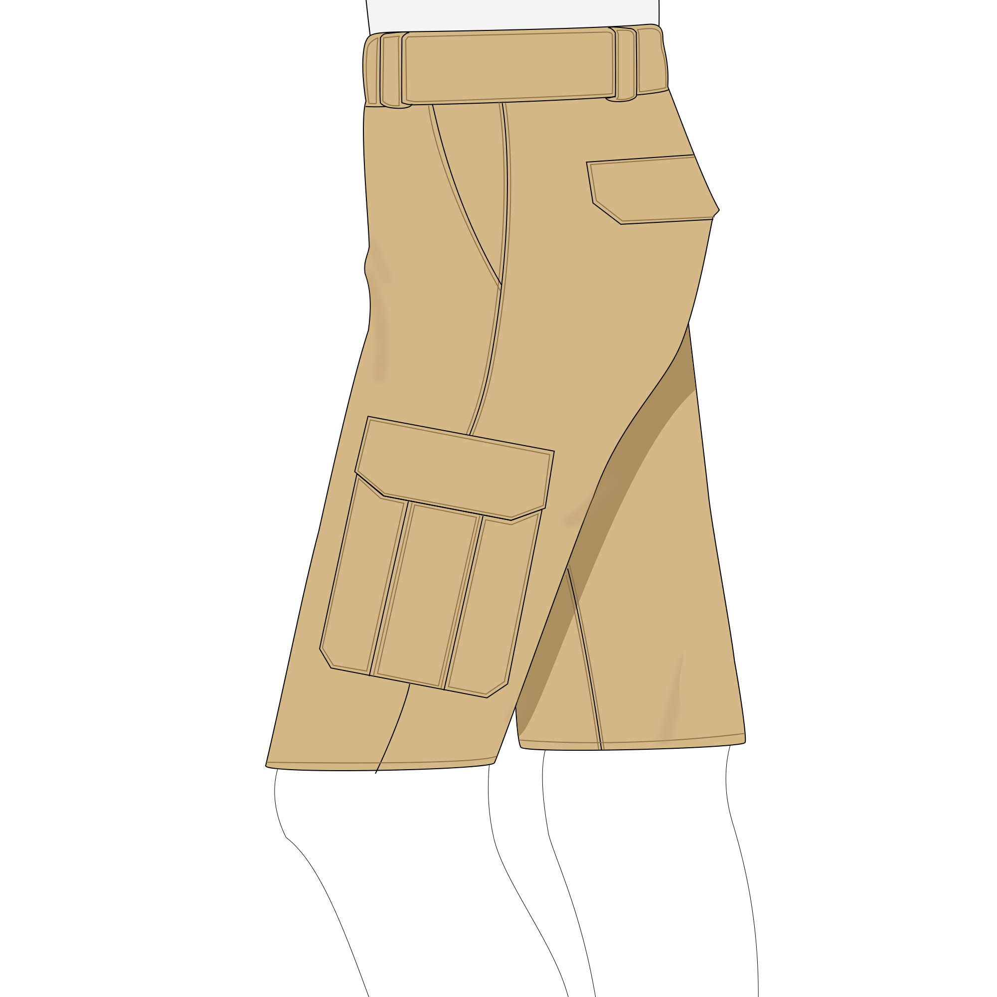 Carbon Black Denim Cargo Shorts extra image