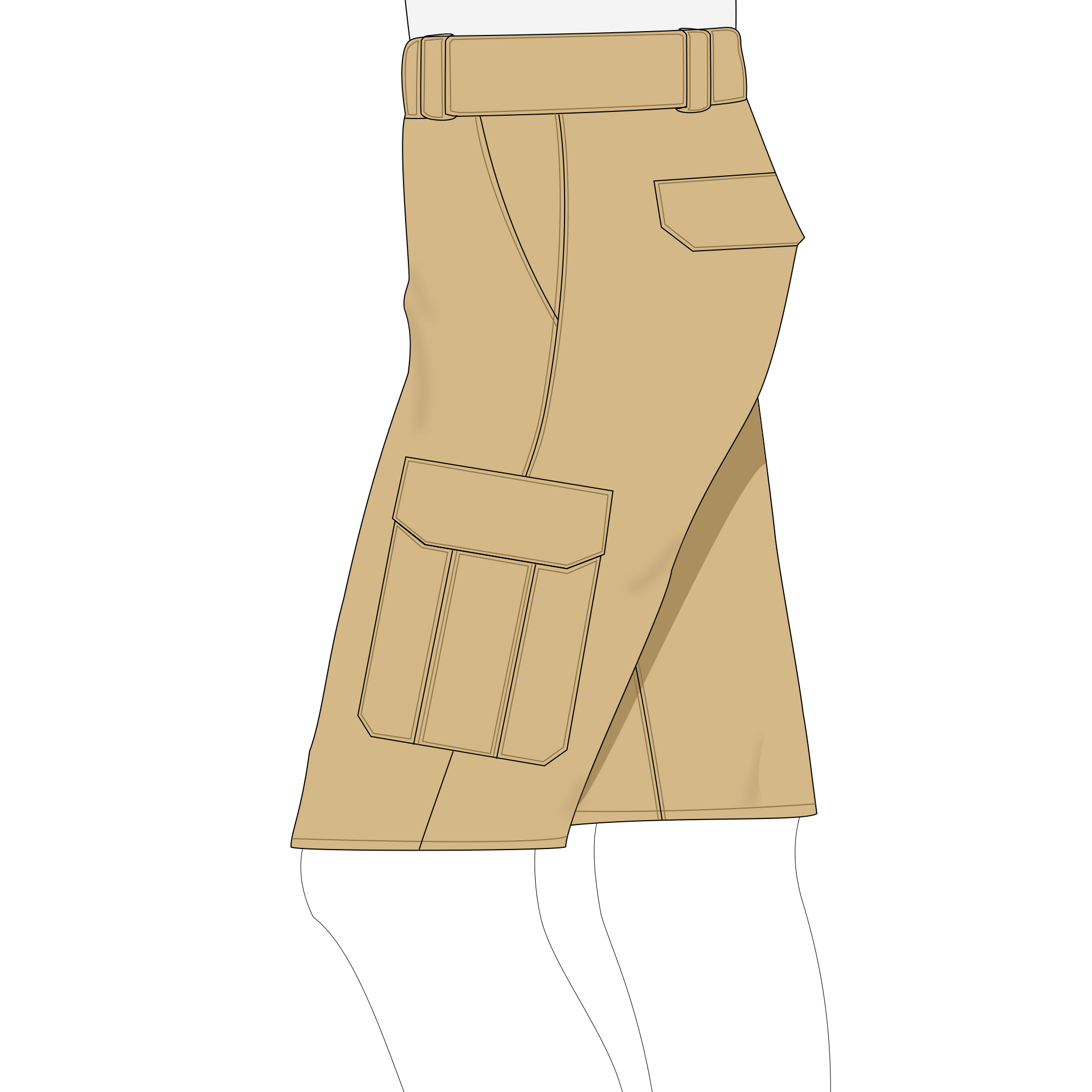 Carbon Black Denim Cargo Shorts extra image