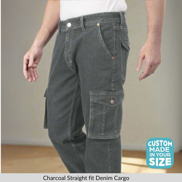 Custom Made Charcoal Men's Straight Fit Cargo