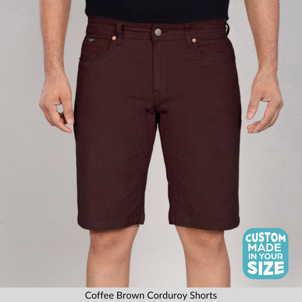 Custom Made Coffee Brown Corduroy Shorts