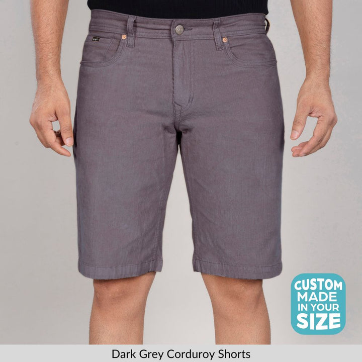 Custom Made Dark Grey Corduroy Shorts