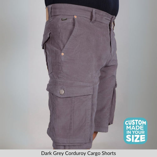 Custom Made Dark Grey Men's Cargo Shorts