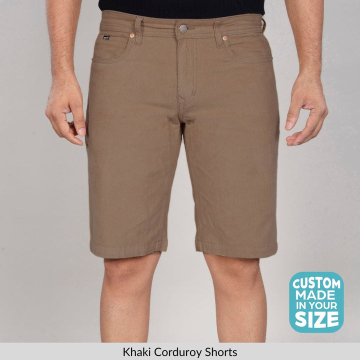 Custom Made Khaki Men's Corduroy Shorts