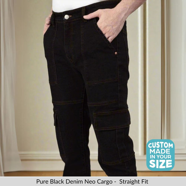 Custom Made Pure Black Men's Neo Cargo