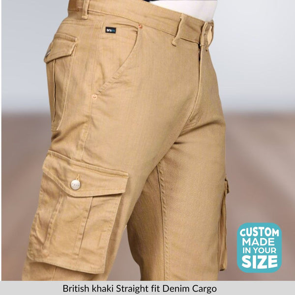 Custom Made British Khaki Men's Straight Fit Cargo