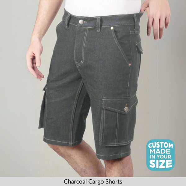 Custom made Charcoal Cargo shorts for Men