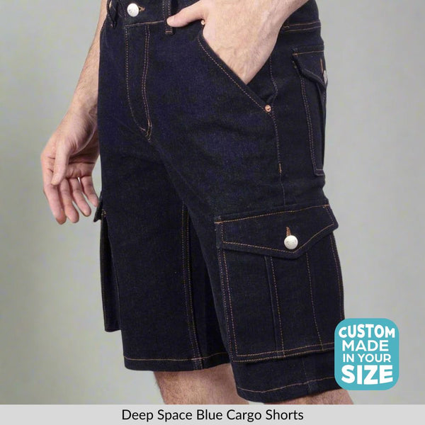 Custom Made Deep Space Blue Mens Cargo Shorts