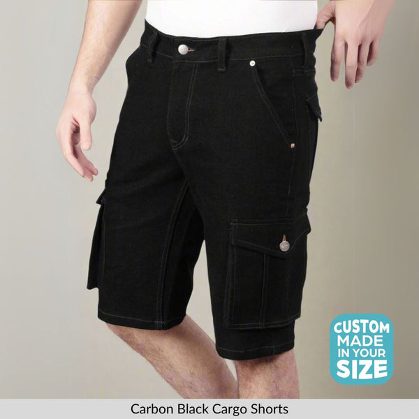 Custom Made Carbon Black Men's Cargo Shorts