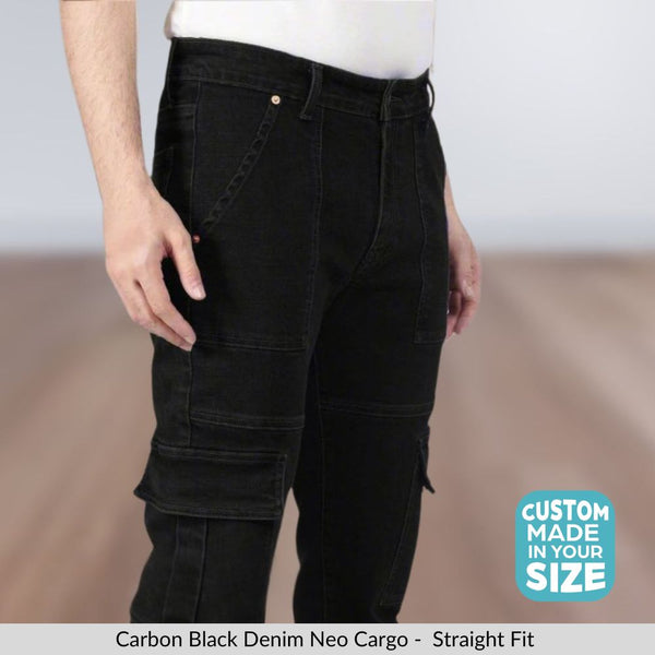 Custom Made Carbon Black Men's Neo Straight Fit Cargo