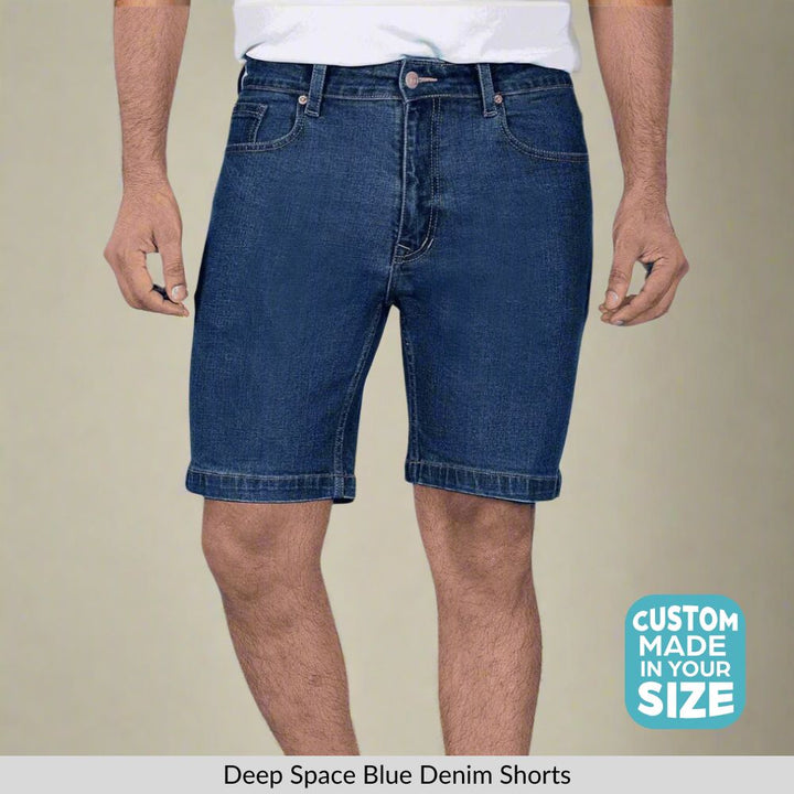Custom Made Deep Space Blue Mens Denim Shorts 